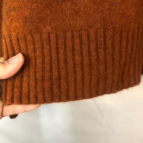 Free People Brown Cowl Neck Cropped Cashmere Sweater - Picture 7 of 11